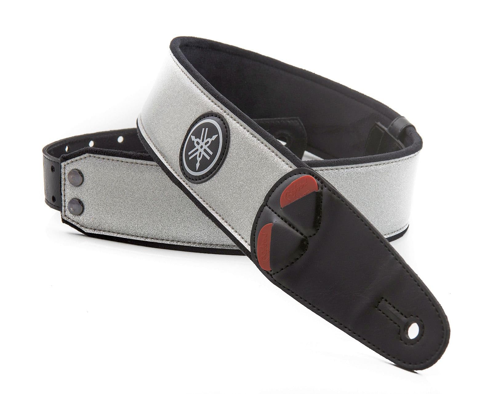 YAMAHA STARDUST SILVER Gurte aus Leder Farbe Silber für Gitarre und Bassgitarre
