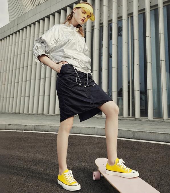 Canvas Shoes for Women Men Casual Low Top Sneakers, Unisex Fashion Classic Lace Up Walking Shoes for Everyday Wear