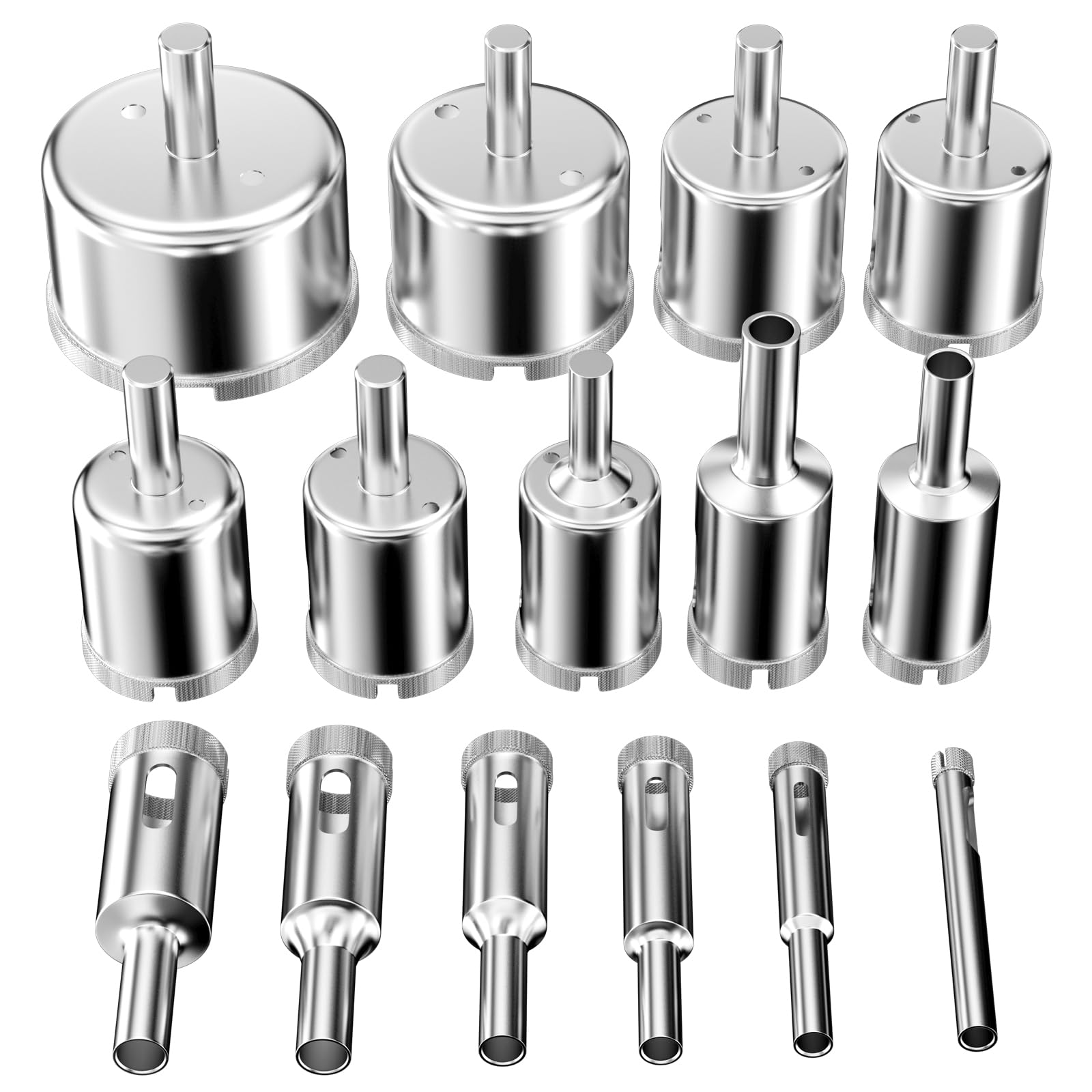 15 Piezas Broca de Diamante, Juego de Taladro, Sierra Perforadora para Porcelana, Vidrio, Mármol (6/8/10/12/14/16/18/20/22/25/26/28/30/40/50mm)