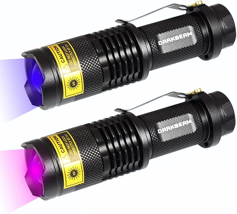 Lanterna UV portátil para detectar manchas de urina em gatos e cães DARKBEAM 365 nm e 395 nm, 2 unidades