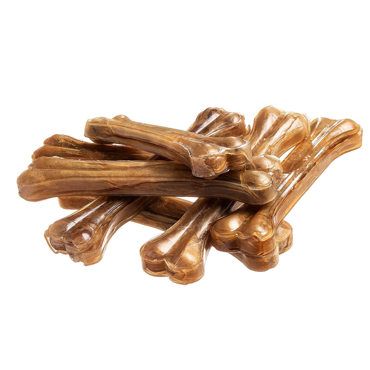 Bontoy Hundekauknochen I 10 Stück x 21 cm I Naturprodukt aus Reiner Rinderhaut I proteinreich und gut für die Kaumuskulatur ihres Hundes I Leckerli I Belohnung für den Hund