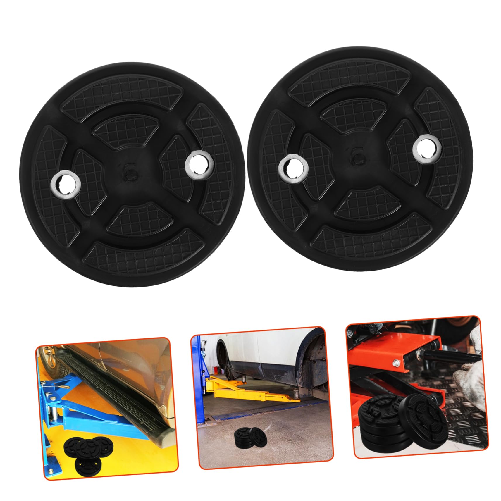 4 Pezzi Gommini per Sollevatore Auto in Gomma Nera | Foro 10, 8cm e Interasse 7cm, Accessorio per Ponte a Due Colonne, Parte di Ricambio per Officina