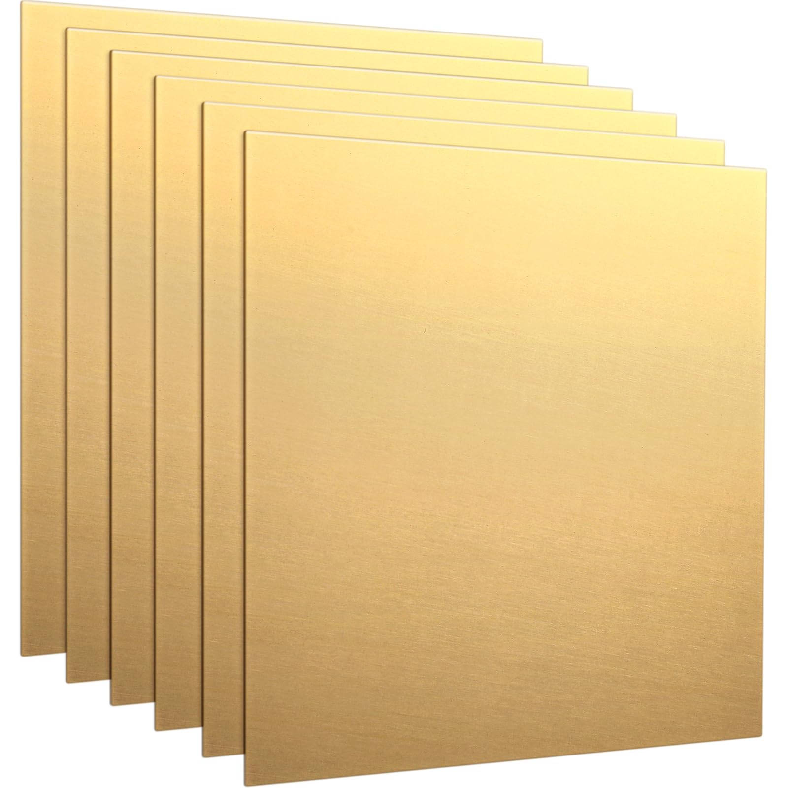6 Pieces Brass Plate 6 x 6, 18 Gauge(1mm) Thickness Brass Sheet Film Attached Metal Plates for Crafting Carving Stamping DIY Handicrafts Jewelry Models Repairs Electrical Home Improvement