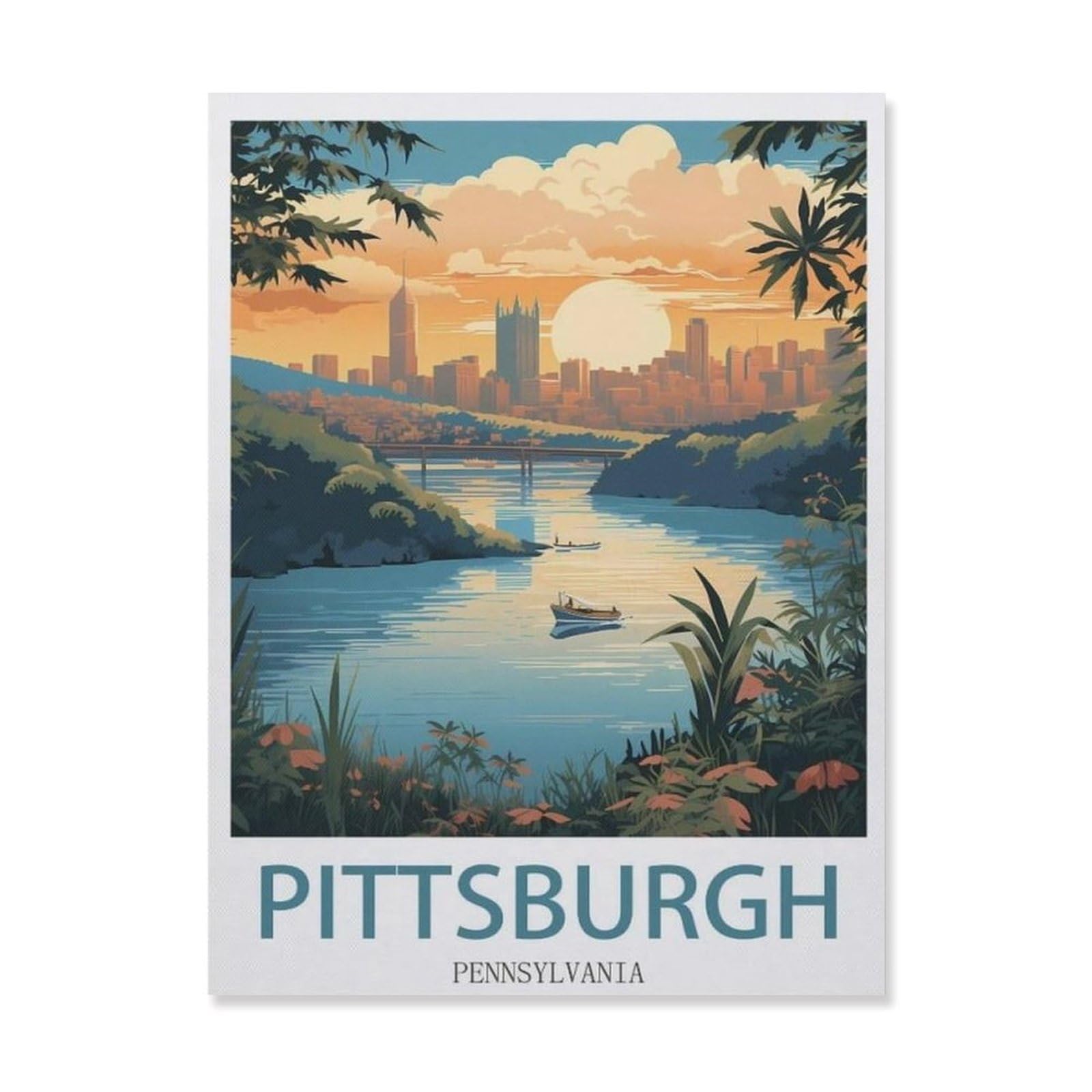 Funny Metal Tin Signs，Pittsburgh Pennsylvania(20x30cm）