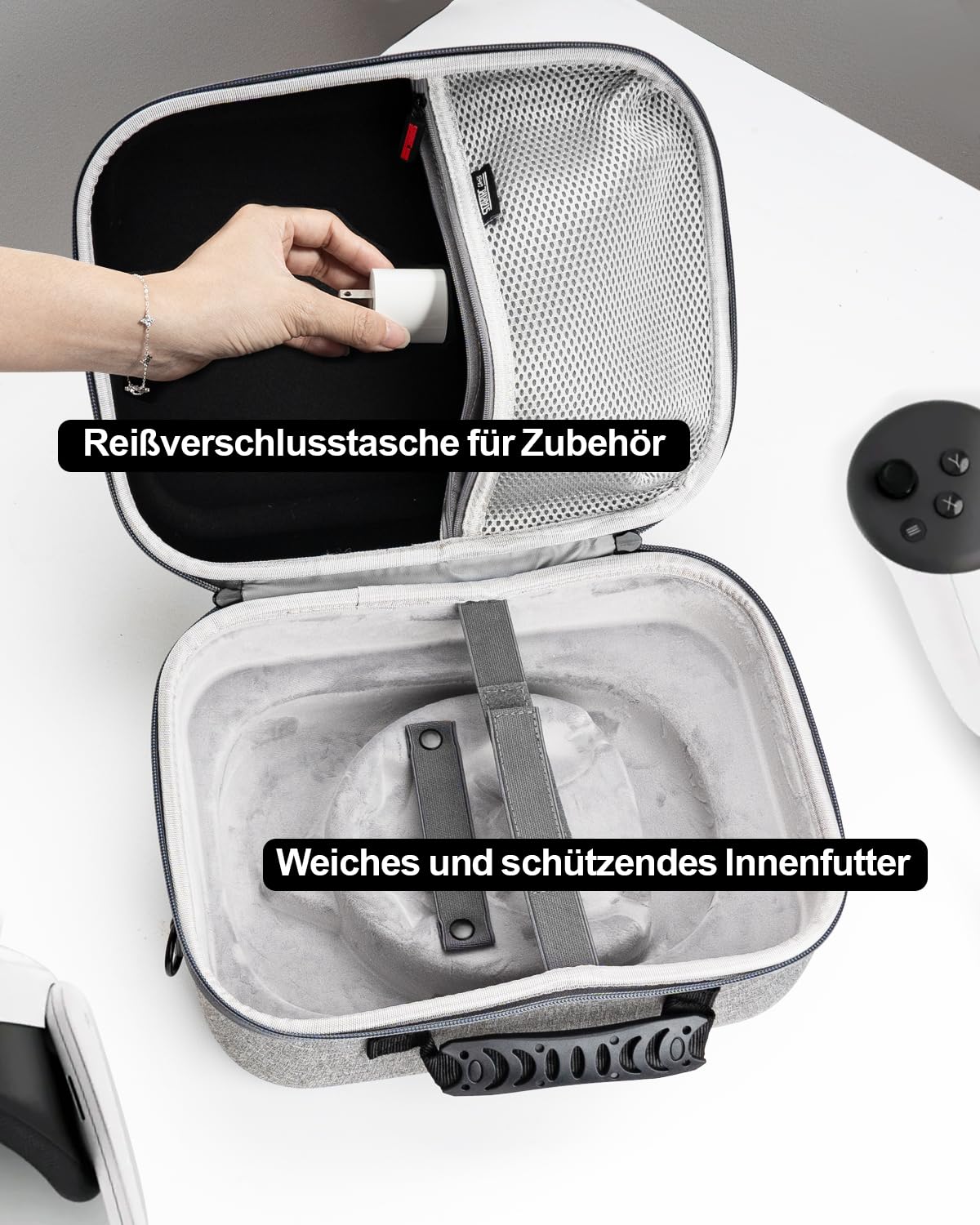 Tragetasche für Meta Quest 3, Reisetasche kompatibel mit BOBOVR S3 Pro Akku-Kopfgurt, Controllern und anderem Zubehör, Hartschalenetui und überlegener Schutz für Oculus Quest 3