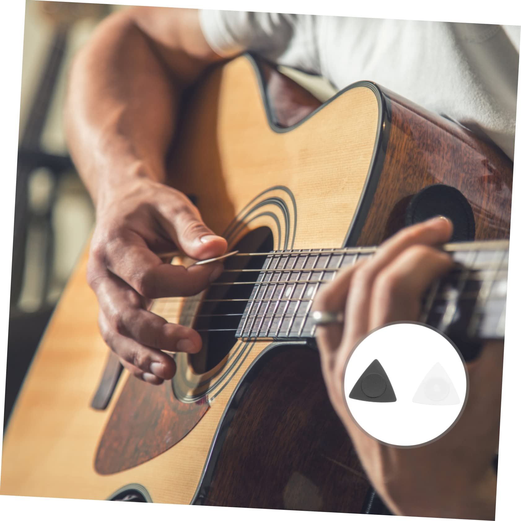 SUPVOX 5sets Plettri Triangolari Per Chitarra Neri Accessori Leggeri e Resistente Migliora Suono e Facile Da Trasportare
