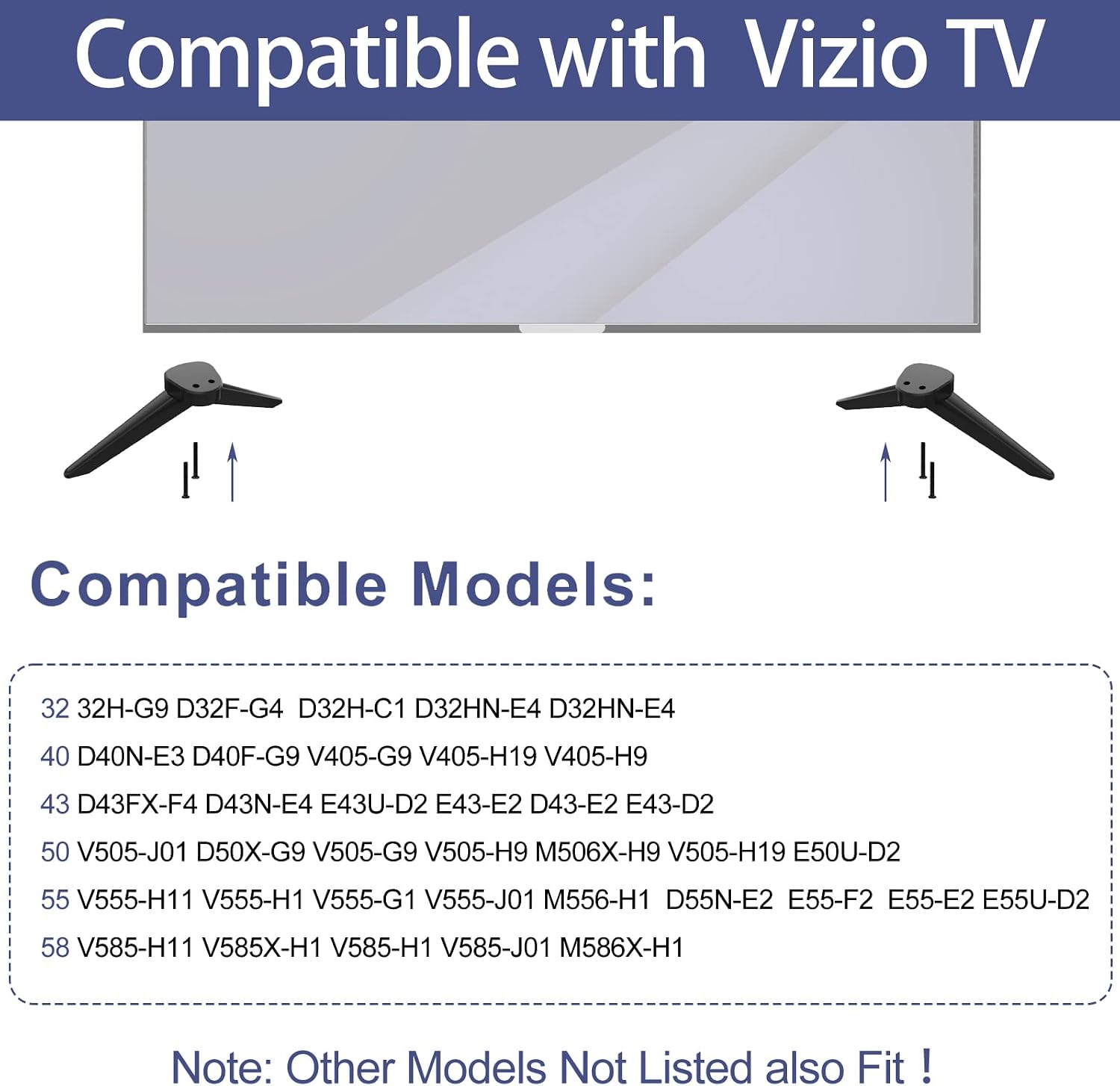 TV Mount Screws for Vizio TV Legs Screws, TV Stand Screw for Vizio 32" 40" 43" 50" 55" 58" 60" 65" TV, for Vizio V-Series D-Series HD LED HDR Smart TV Stand Legs Screw image 3
