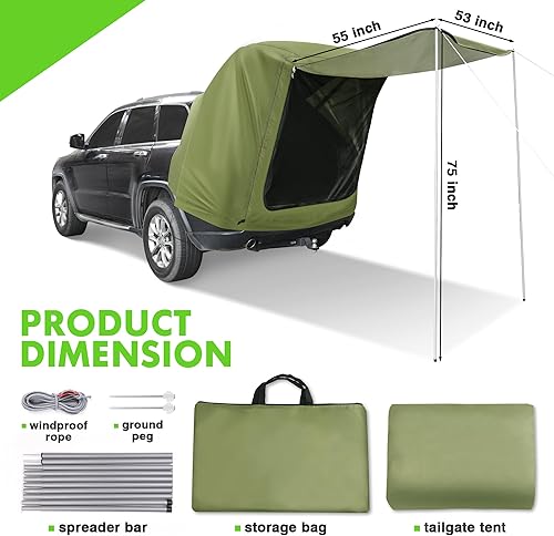 Miniatura 5 de Tienda de campaña para portón trasero SUV con toldo  Tienda de campaña impermeable SUV para camping, coche, hatchback, camión, toldo de techo,