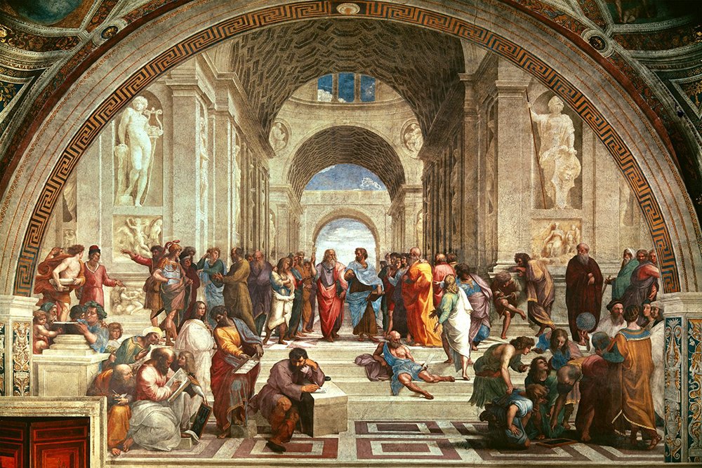 Affiche Raphaël L'École d'Athènes sans reflet grand format mat de qualité