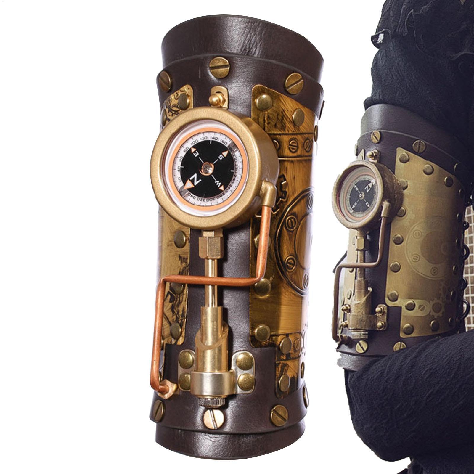 Brassards en Cuir pour Hommes Manchon De Costume Steampunk Fantaisie avec