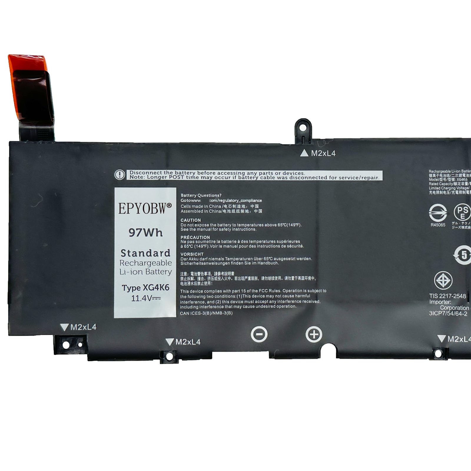 Batteria XG4K6 97Wh Per Dell XPS 17 9700/9710 E Precision 5750 – 8509mAh, Li-Ion, Con Protezioni Integrate - 2