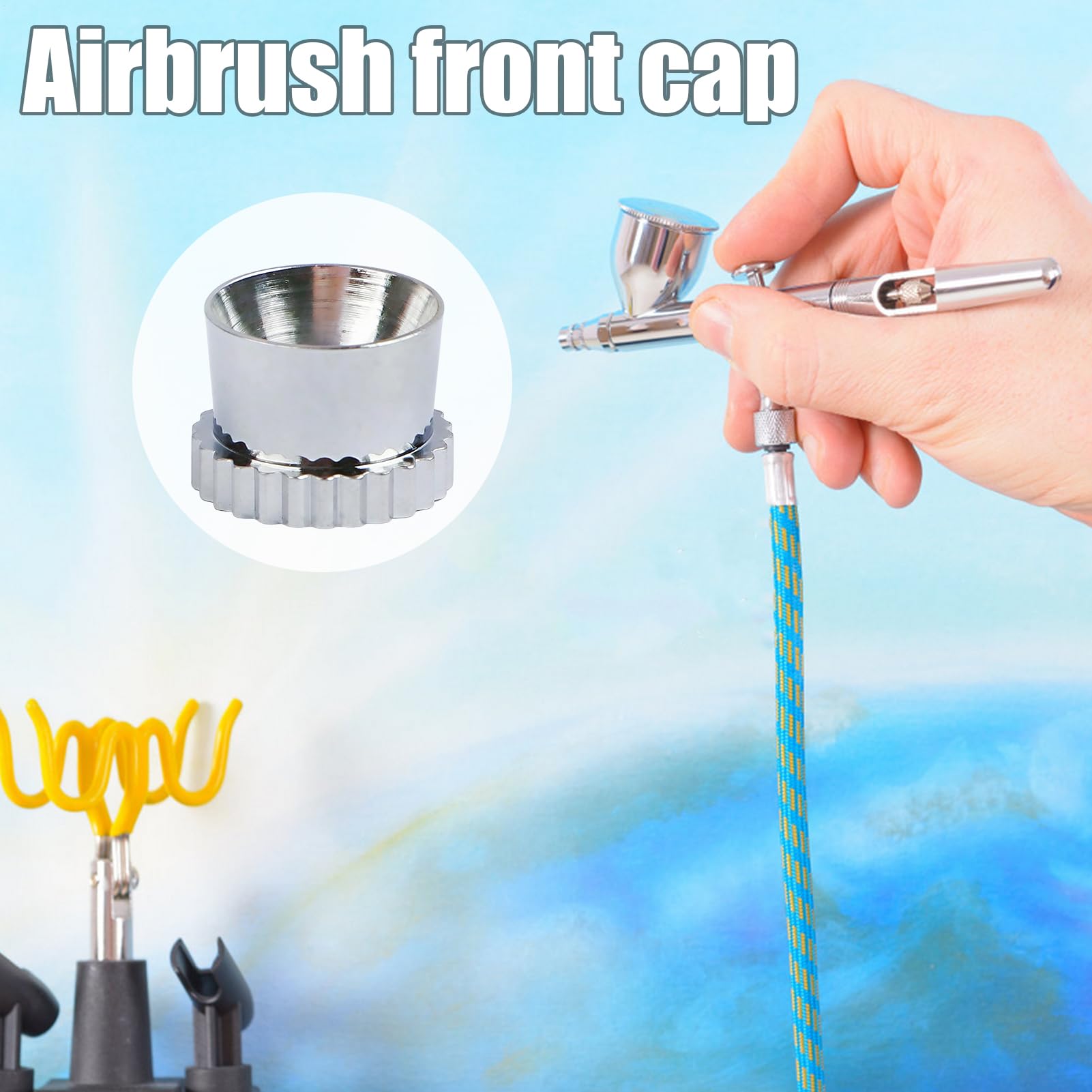 Bouchon d'aiguille pour aérographe - Accessoires de peinture sur modèle,Capuchon distance aérographe - Pour artistes, pochoir, amateurs, étudiants, enseignants, atelier à