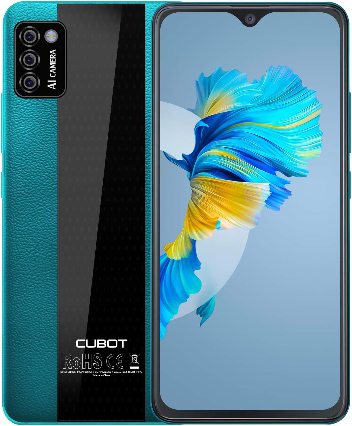 CUBOT Phone Unlocked, Note 7 4G Smartphone Unlocked, Android 10, 2GB RAM+16GB ROM,128GB Extendable by TF Card, 5.5 Inch Dewdrop Screen, Three Card Slots (Green)