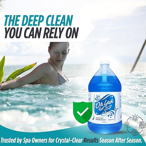 Vista 6 de Oh Yuk Limpiador saludable para jacuzzis, el limpiador de jacuzzis más eficaz para jacuzzis y spas de interior y exterior, 1 galón