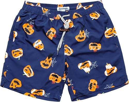 maamgic - Traje de baño para hombre, shorts para nadar de secado rápido con forro de malla, diseño divertido