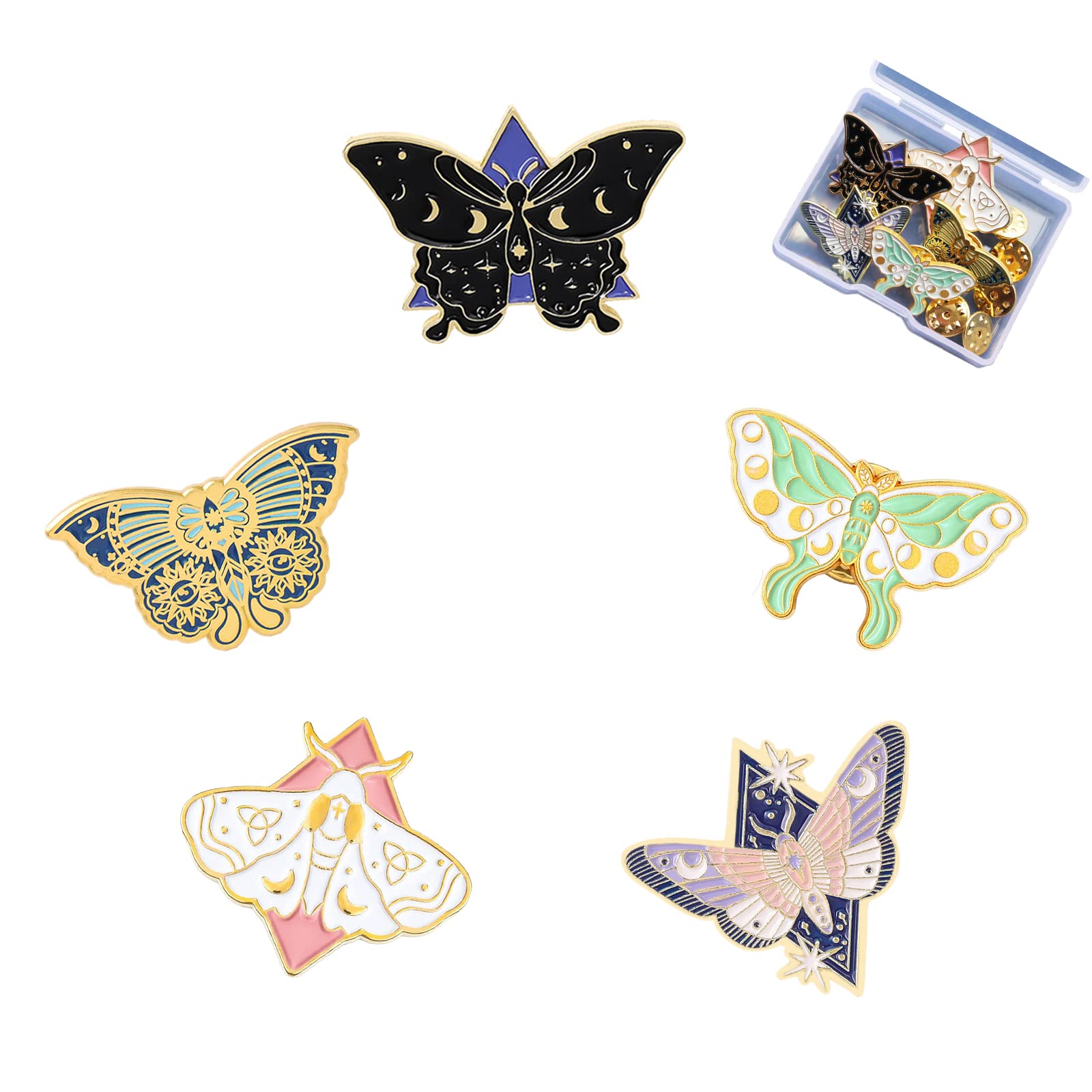 10 Pieces Butterfly Enamel Pins Set Steampunk Butterfly Jewelry Brooches Cool Pins For Backpacks Aesthetic Pins For Women