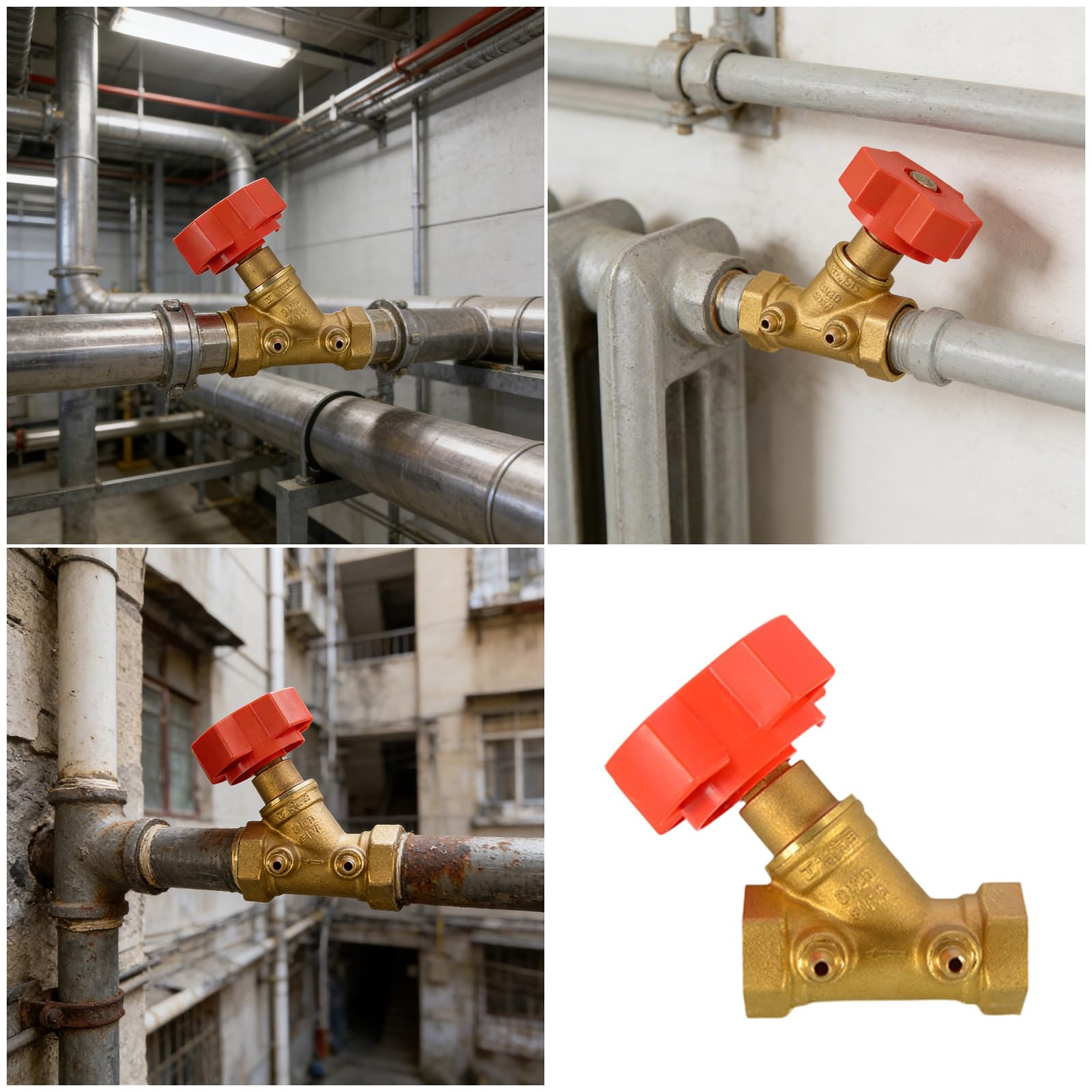 Ottone Professionale Valvole Controllo del Flusso con Pressione Sistemi Riscaldamento per Porte Valvole bilanciamento per Tubi Varie Dimensioni Sistemi Riscaldamento per Porte per Tubi