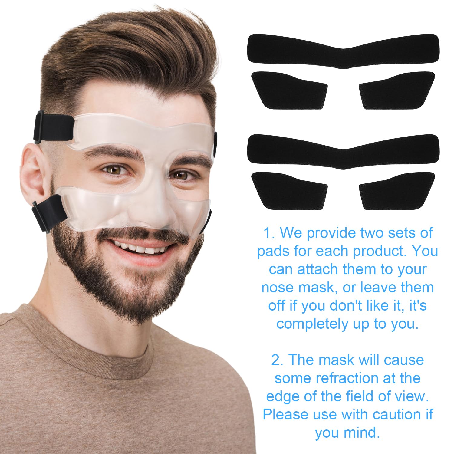 Protezione per il Naso Maschera, Visiera per Naso Rotto Regolabile Maschera per Naso Rotto con Imbottitura Traspirante Maschera per il Viso per Basket Calcio Adulti Adolescenti