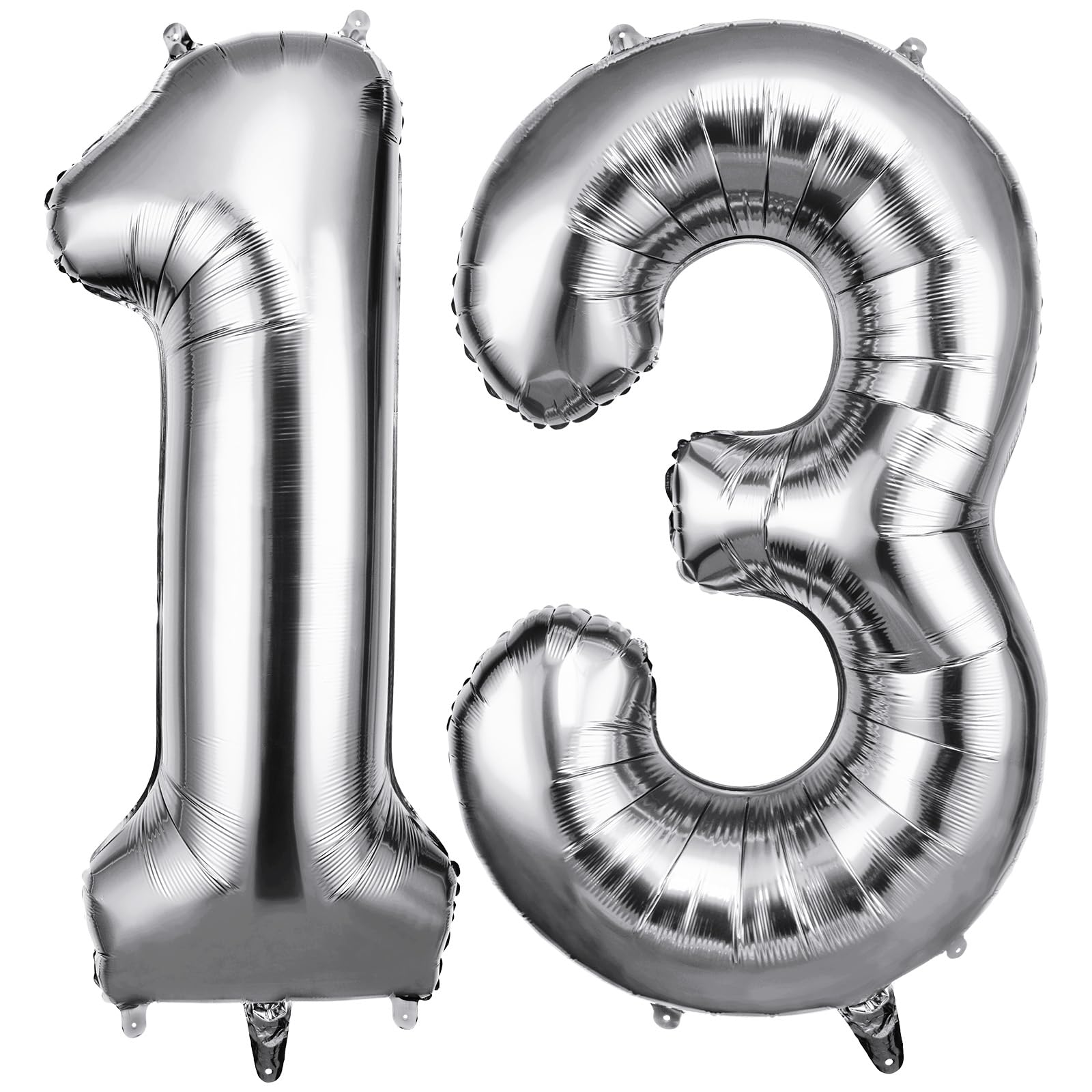 OFFCUP Palloncino Numero 60 Argento 101 Cm | Decorazioni Compleanno In Foil, Con Fori Per Appenderlo