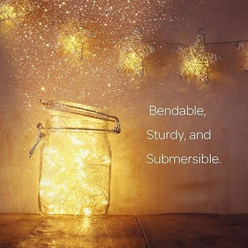 Miniatura 14 de ANJAYLIA 4 Pack Fairy Lights 33ft 100 LED String Lights Battery Operated Mini Twinkle Starry Lights for Wedding, Party, Christmas, Decor, Warm White