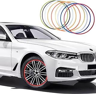 KLZWCP 4 Piezas Protectores De Llantas De Coche, 15-22 Pulgadas Universal Protectores De Llantas De Aleación, Llantas De Vehículos De Coche Anillo Protector De Borde(Size:18 Inch,Color:Azul)