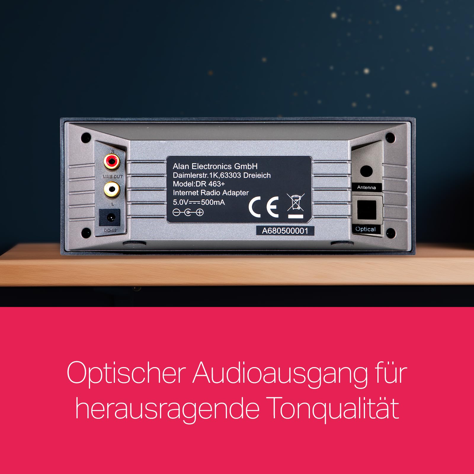 Albrecht DR463+ Internetradio DAB+ Adapter – Digitalradio Nachrüsten für Stereo-Anlagen und Radios, Musik Streaming über WLAN und Smartphone