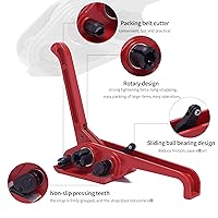 Vista 3 de Kit de flejado de bandas todo en uno con tensor de flejado de polietileno, banda de PP de 3000 pies, 200 sellos de metal y herramientas de sellador