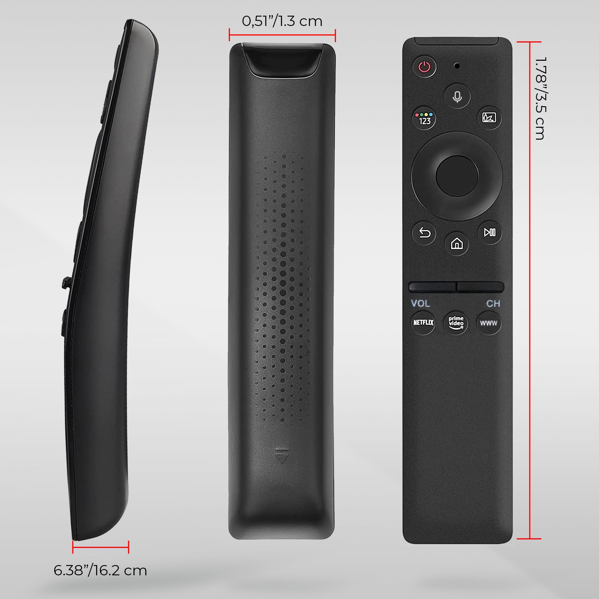Leyf Pilot zastępczy do telewizora Smart LED QLED UHD, kompatybilny z Samsung BN59- AA59, Netflix Prime Video Rakuten TV, uniwersalny