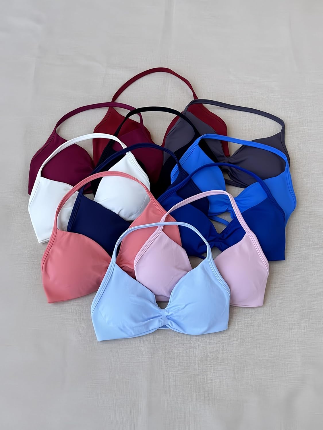 JUVOME Workout Sets for Women 2 Piece Seamless Halter Sports Bra Butt Lifting Impact Shorts Gym Yoga Active Outfits - Image 5