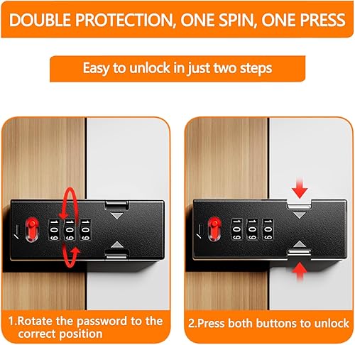 Miniatura 6 de Cerradura de gabinete, pestillos de puerta de granero, cerraduras de seguridad de combinación de 3 dígitos, cerradura de seguridad de combinación,