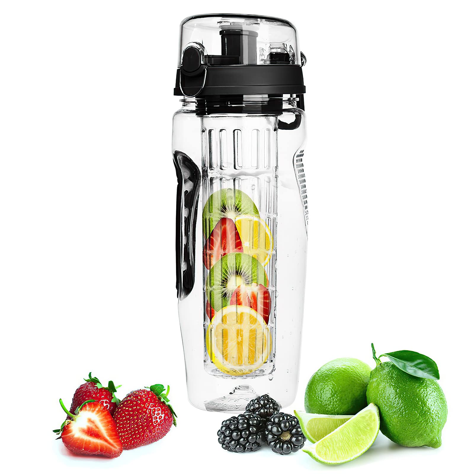 Mooisco 32 OZ Fruit Infuser Water Bottle Leakproof&BPA-Free Sports Bottle