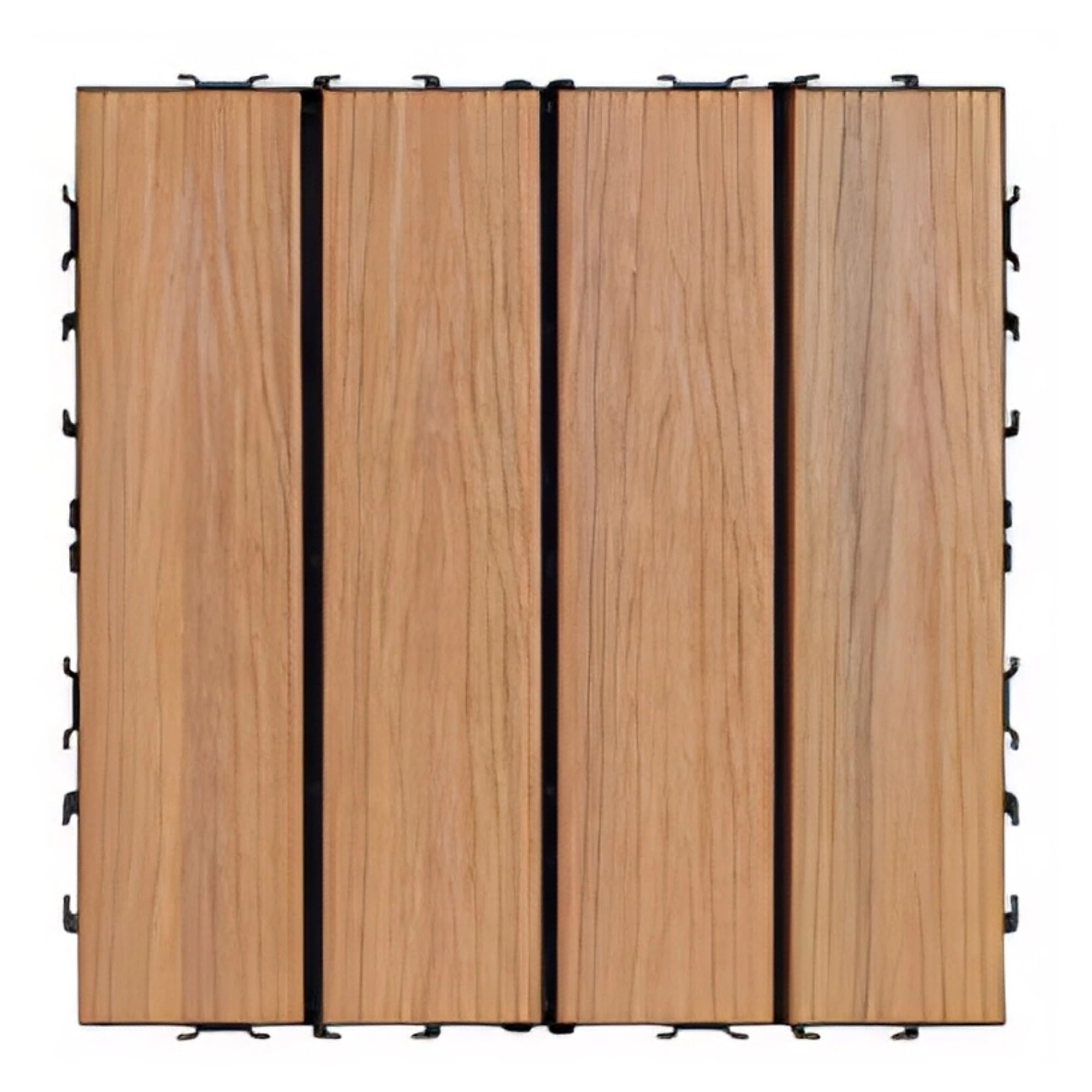 22 Pcs Composite Wood Patio Deck Tiles, Interlocking Flooring