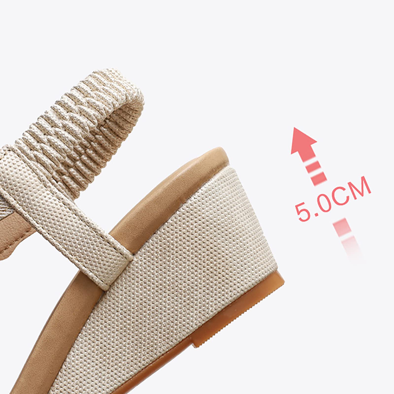 Donna con Zeppa Eleganti Roman Estivi Sandali Tacco Alto Donna Vintage Casual Moda Scarpe Spiaggia Bohemian Sandali Infradito da Donna Sposa