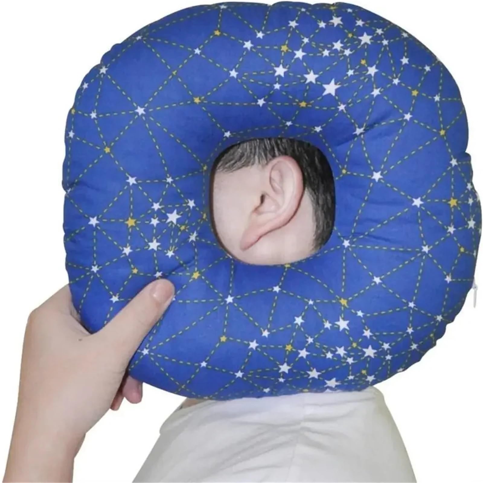 SUBLXPoten Piercing Pillow Soft Pillows Travel Pillow Piercings Donut Hole Ear Sitting Guard for Side Sleepers(Black1)
