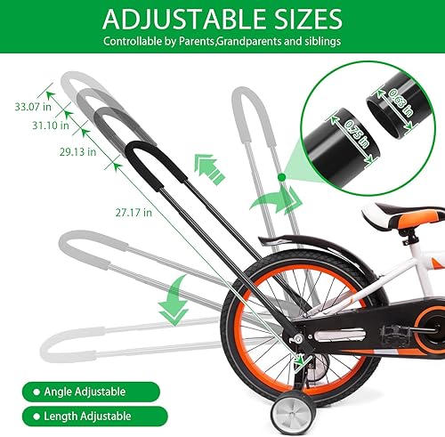 Miniatura 2 de Asa de entrenamiento de bicicleta mejorada  Barra de empuje de equilibrio de entrenamiento de bicicleta para niños de 27 a 33 pulgadas,