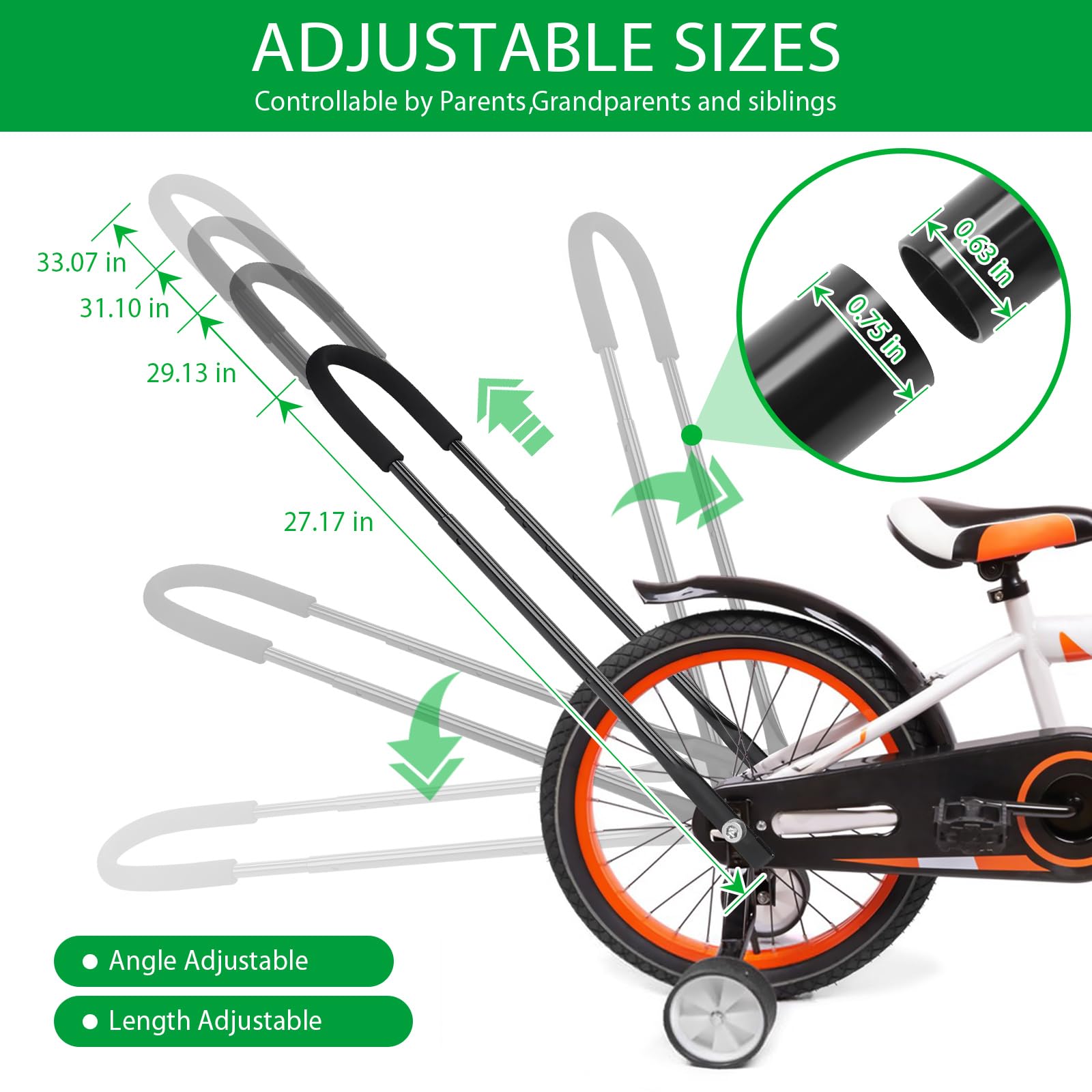 Rolitwils Upgrade Bike Training Handle - Extended 27