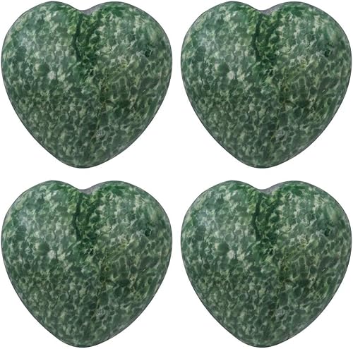 Rockcloud Cristal curativo de jade africano, corazón de amor, palma tallada, piedra de preocupación para chakras, reiki, equilibrio, 0.98 pulgadas,