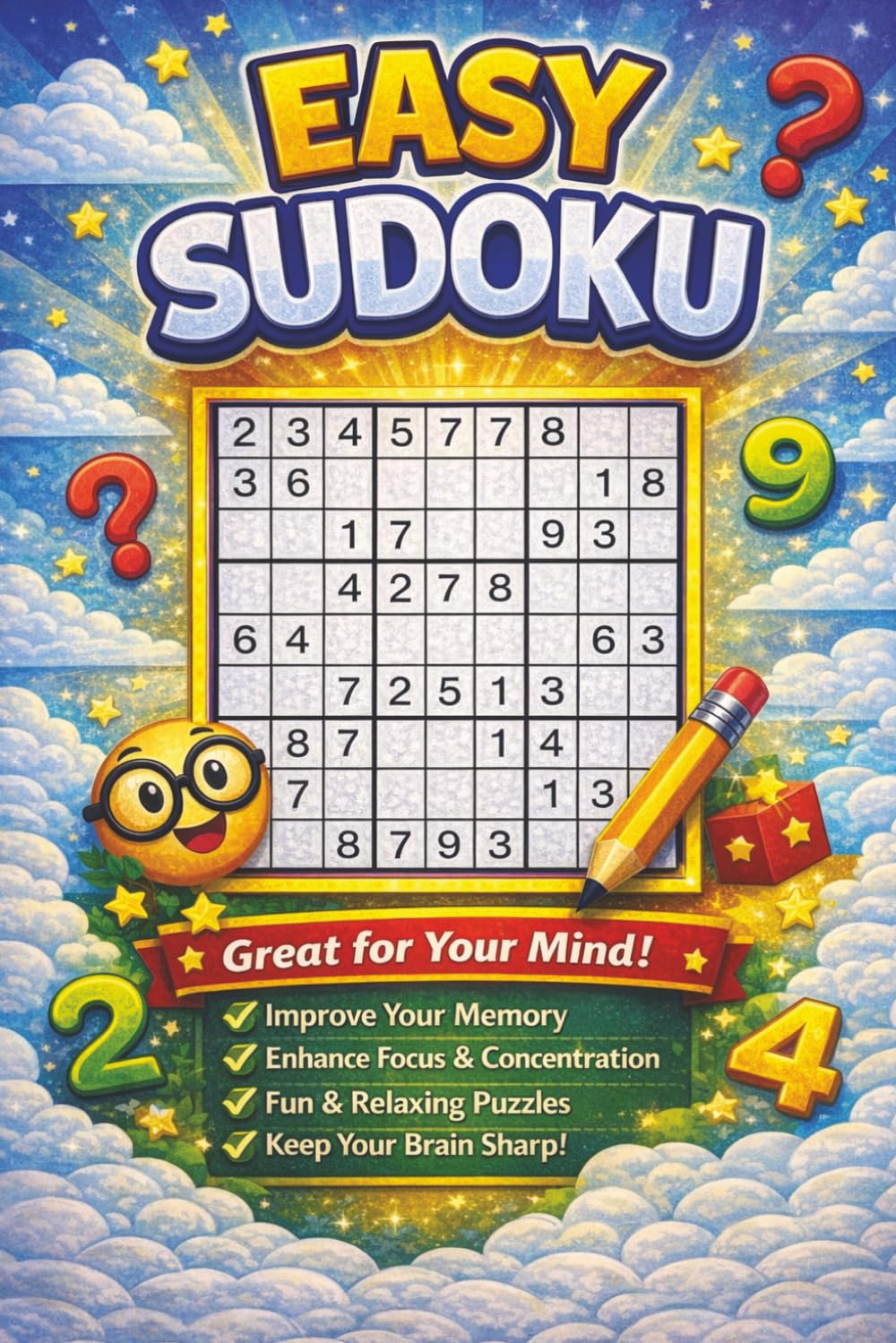 Easy Sudoku Puzzle Book for Adults, Seniors and Beginners: Large Print: Sudoku Puzzle Book with Solutions - The Perfect Challenge for All Skill Levels