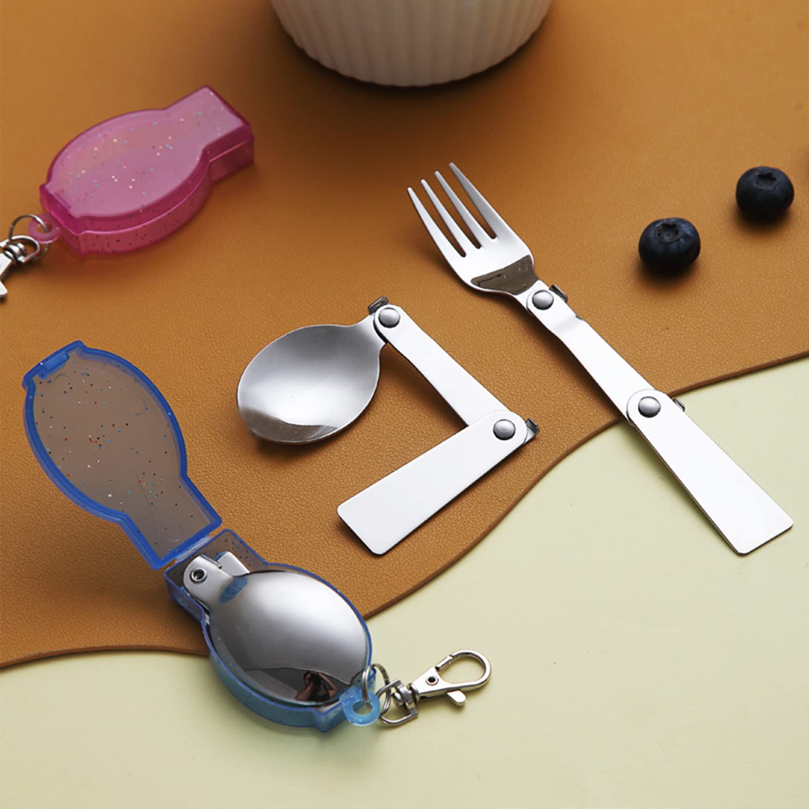 Posate Pieghevoli 3 In 1 - Coltello, Forchetta E Cucchiaio Da Campeggio In Acciaio