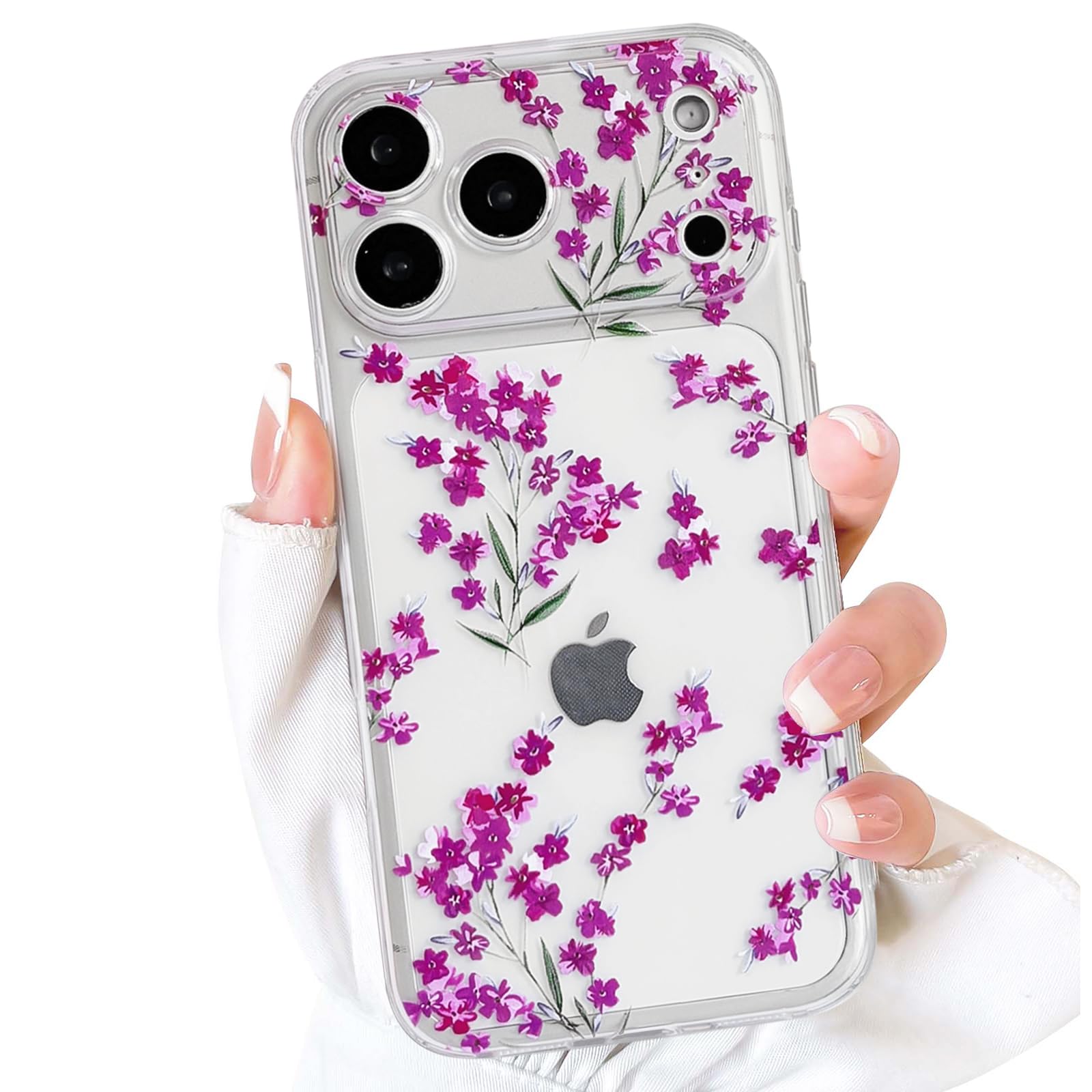 Photo 1 of NITITOP for iPhone 17 Pro Max Case Cute Clear- Rose Red
