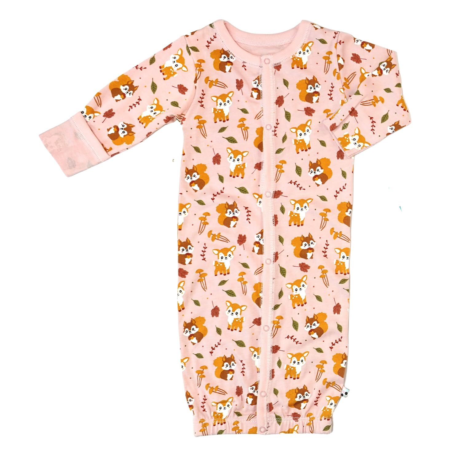 Babysoy Unisex Baby Long Sleeve Gown Sleep Sack, Ultra Soft Nightgown, Newborn Reversible Mittens