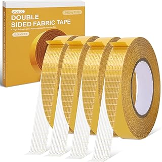4 Pack， 0.5 in x 33FT/10m，Double Sided Fabric Tape Heavy Duty for Hem，Fashion Dress,