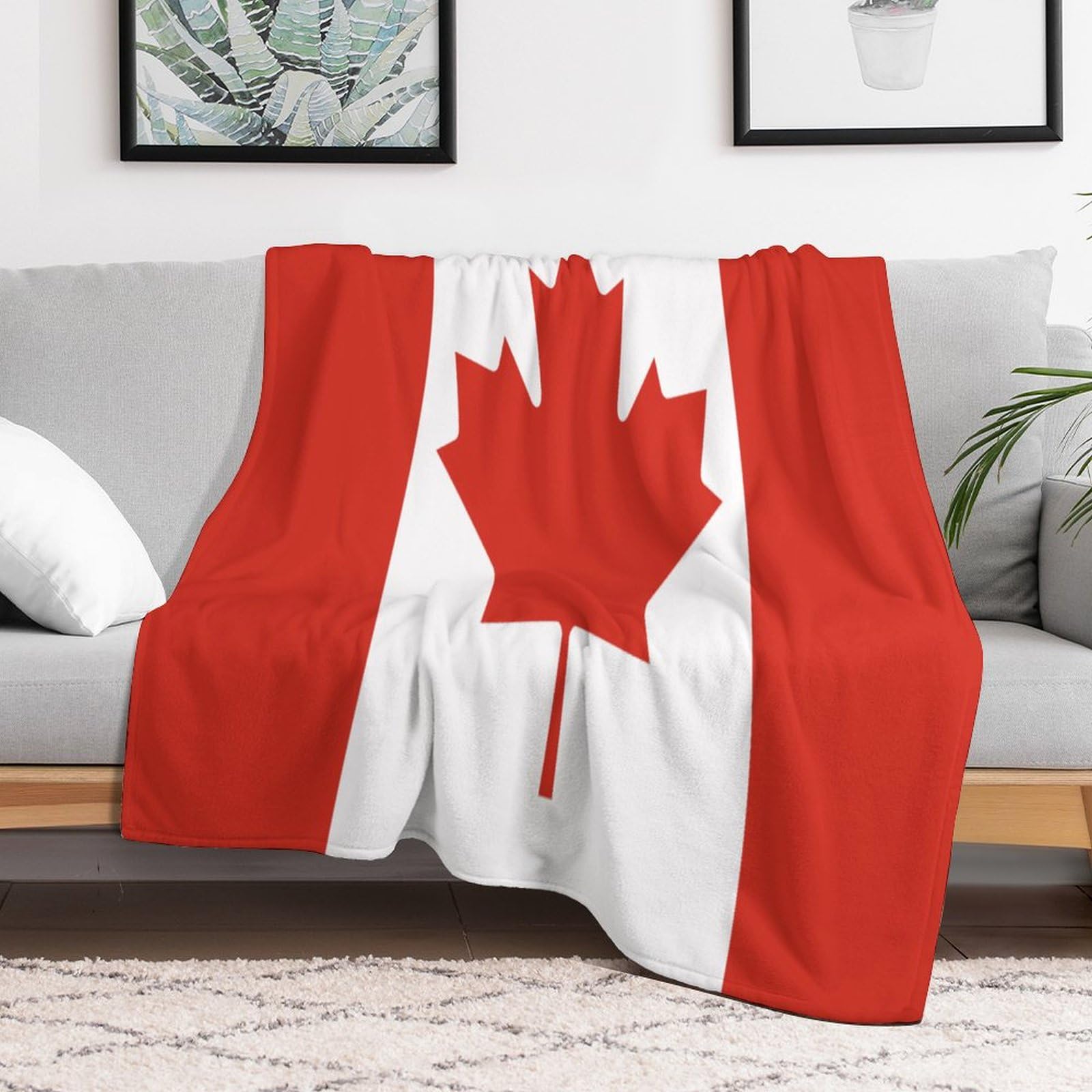 Couverture polaire Canada contre le froid plaid pelucheux canapé et chambre