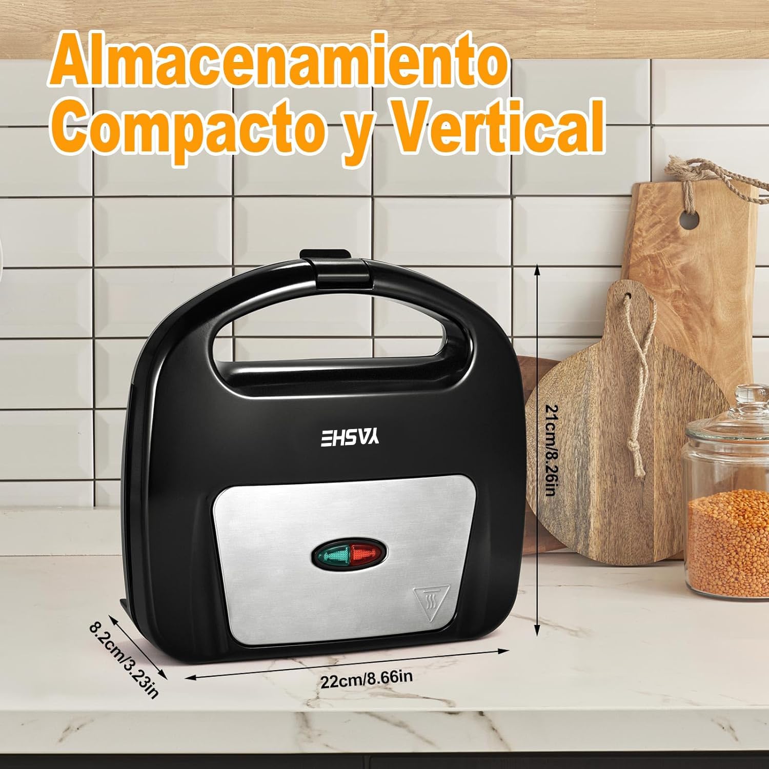 YASHE Gofrera Eléctrica, Maquina de Gofres Antiadherente, 750W, Temperatura Automática, Luces indicadoras, 2 Gofres Belgas, Negro