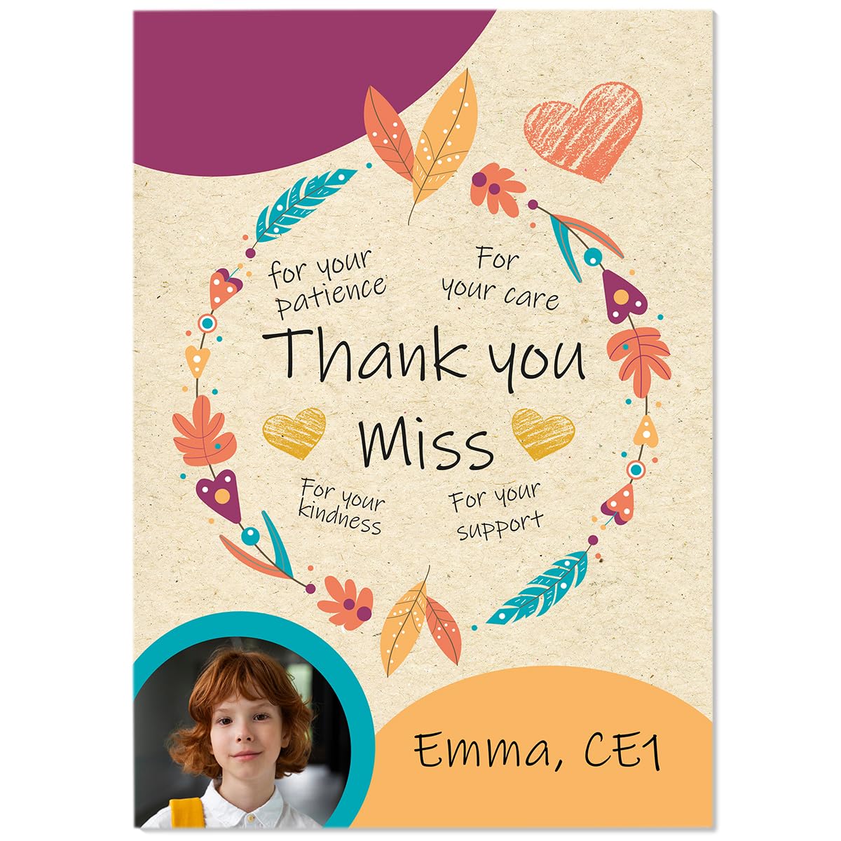 Pictalia - Personalized Metal Poster, Thank You Teacher Gifts Personalised, Personalised Teacher Gifts, For Women Customised, For Teacher, A4, A3, A2, Canvas, Customised Text