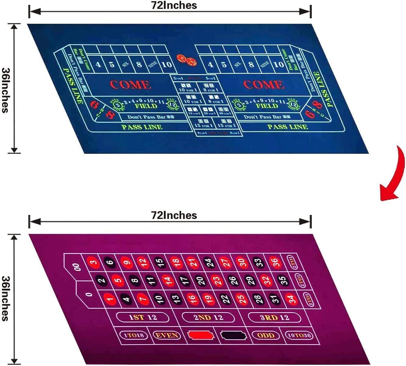BALIKEN 36 x 72 Inches Roulette Table & Craps Table Top Casino Felt Professional Grade Mat
