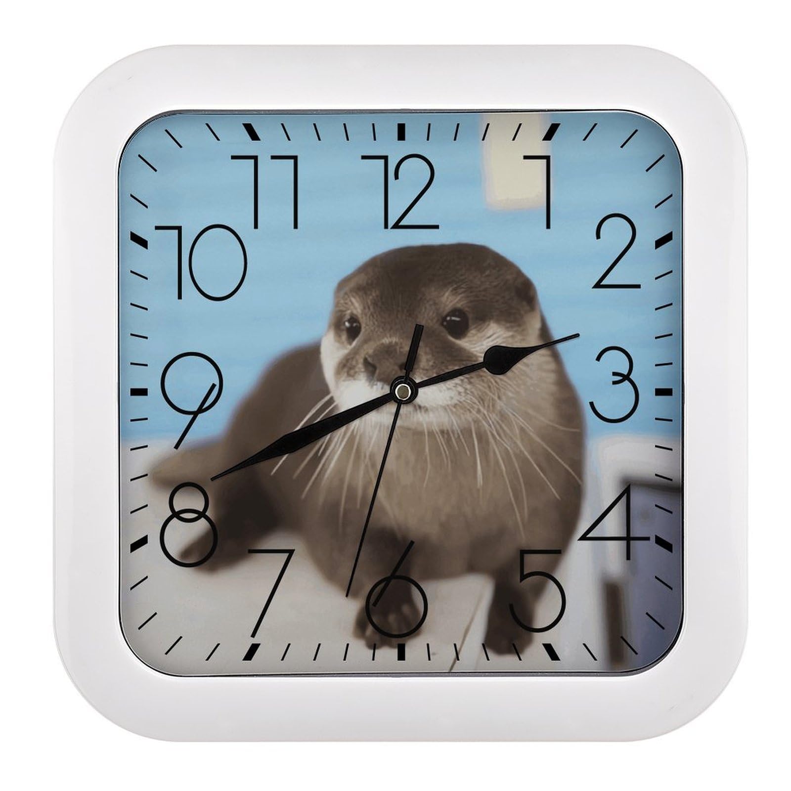 Horloge carrée loutre vintage cadeau original pour décorer un bureau ou une chambre