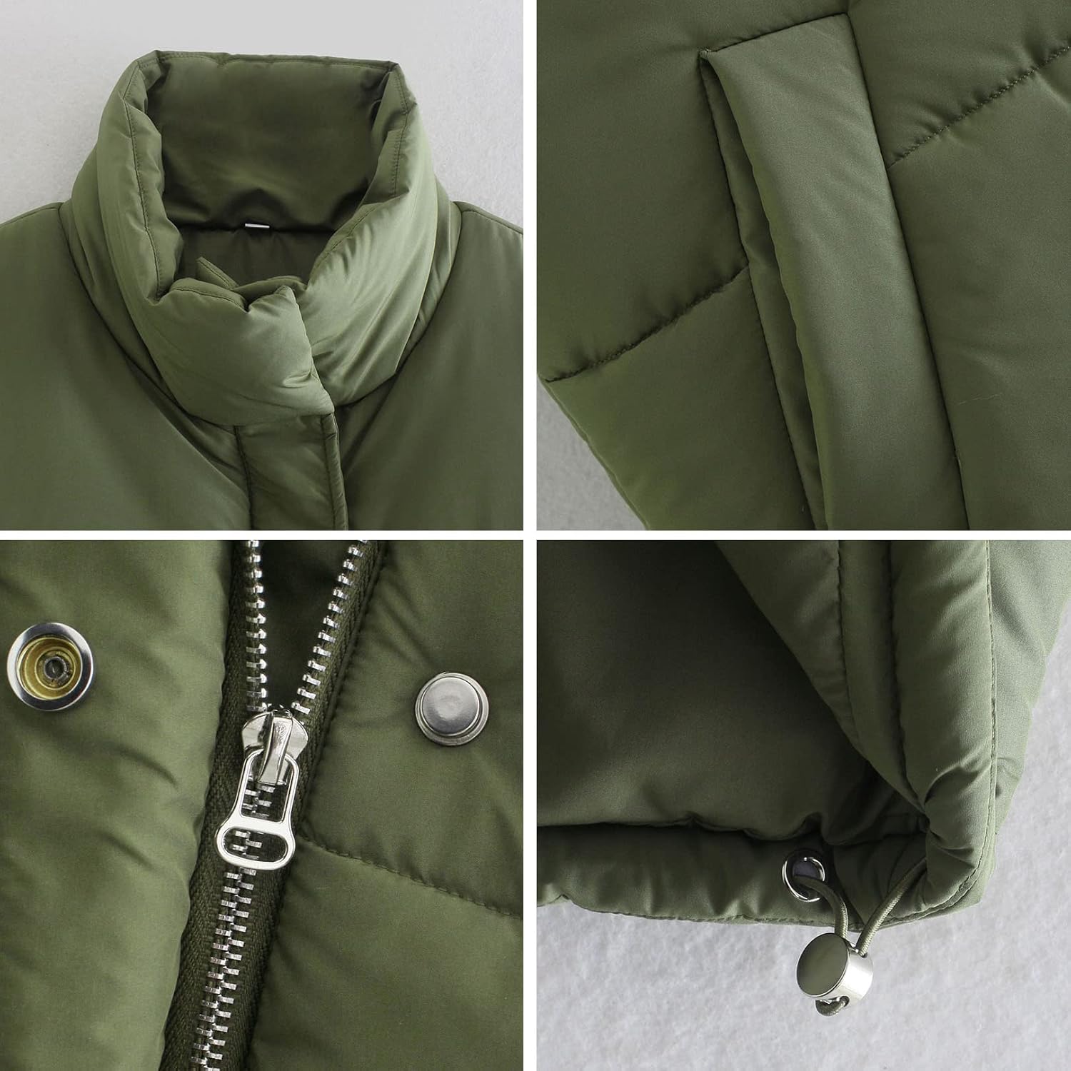 Flygo Women Puffer Vest Winter Warm Lightweight Sleeveless Down Quilted Padded Vest