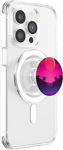 Miniatura 3 de Retrowave Sunset 80s Vaporwave Synthwave PopSockets MagSafe PopGrip for iPhone