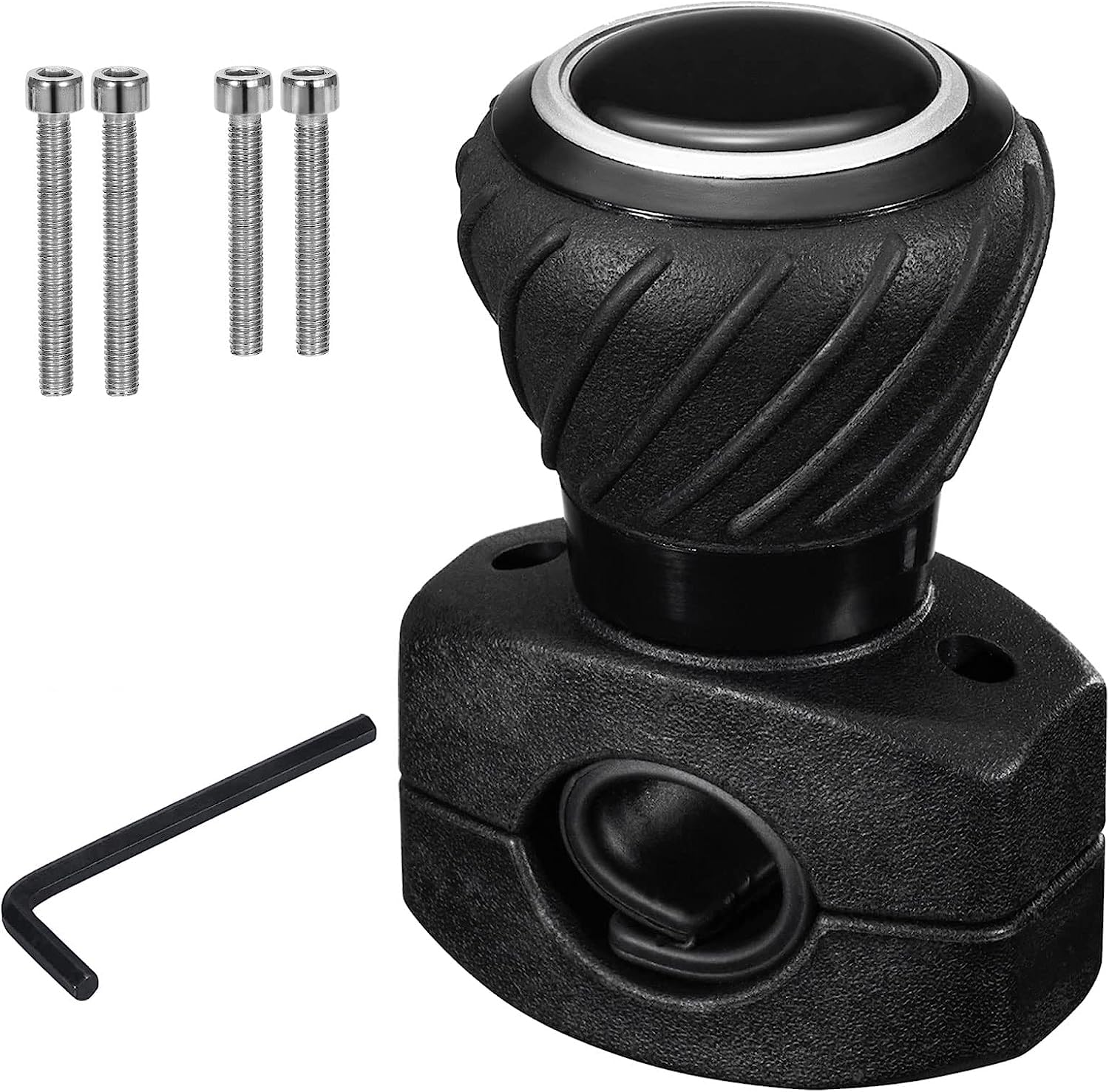 Steering Wheel Knob, Universal Car Suicide Knob Power Handle Spinner Fit for Steering Wheel, Cars, Semi Truck, Forklifts, Tractors, Boat, and Golf Cart (Black)